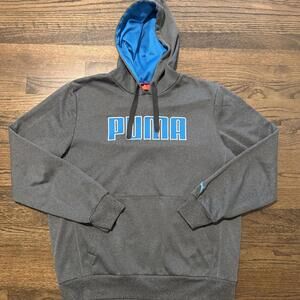 Puma Warm Gold Grey & Blue Hoodie Size Large